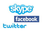 スカイプ、フェイスブック、ツイッターアプリが初めから入っています